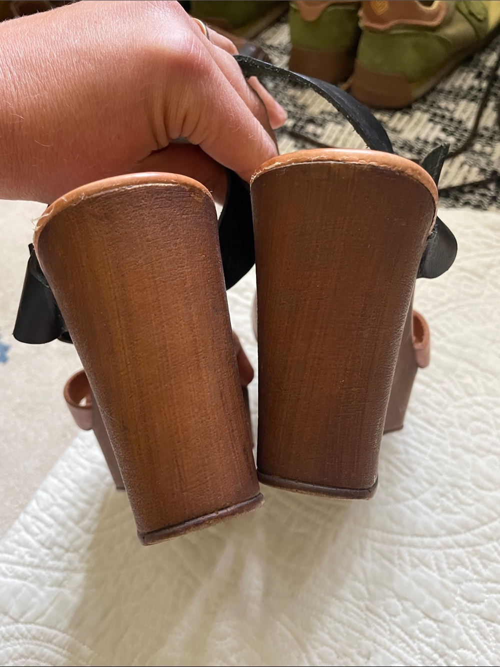 Bellamy leather made in Italy wedge heels EU 41 / US w 11 - Picture 6 of 16